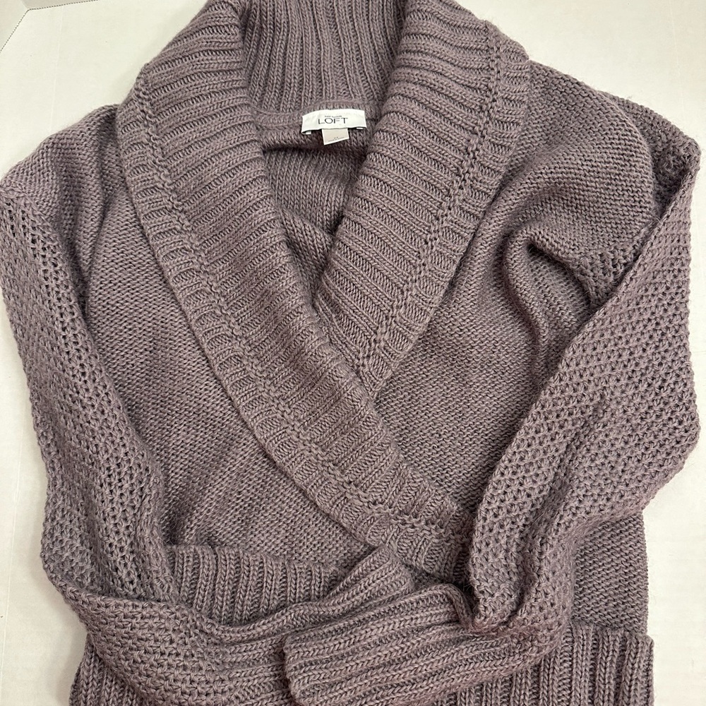 LOFT Mauve V-Neck Sweater